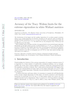 Accuracy of the Tracy--Widom limits for the extreme eigenvalues in white
  Wishart matrices
