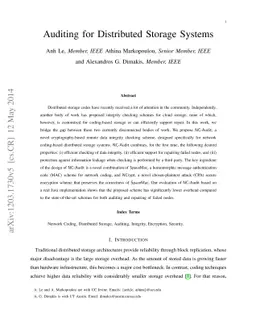 Auditing for Distributed Storage Systems