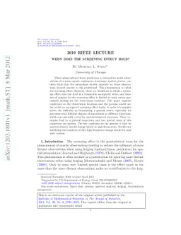 When does the screening effect hold?