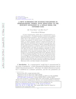A sieve M-theorem for bundled parameters in semiparametric models, with
  application to the efficient estimation in a linear model for censored data