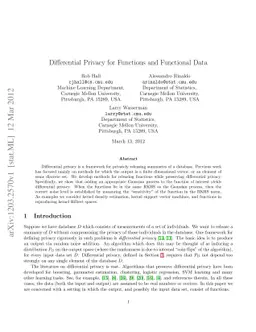 Differential Privacy for Functions and Functional Data