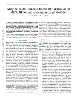 Marginal multi-Bernoulli filters: RFS derivation of MHT, JIPDA and
  association-based MeMBer
