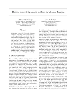 Three new sensitivity analysis methods for influence diagrams