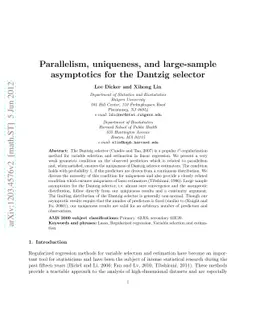Parallelism, Uniqueness, and Large-Sample Asymptotics for the Dantzig
  Selector