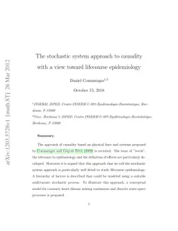 The stochastic system approach to causality with a view toward
  lifecourse epidemiology