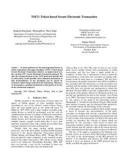 TSET: Token based Secure Electronic Transaction