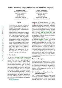 USFD2: Annotating Temporal Expresions and TLINKs for TempEval-2