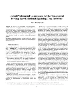 Global preferential consistency for the topological sorting-based
  maximal spanning tree problem