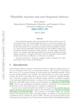 Plausibility functions and exact frequentist inference