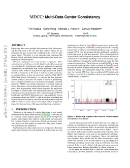MDCC: Multi-Data Center Consistency