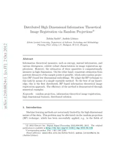 Distributed High Dimensional Information Theoretical Image Registration
  via Random Projections