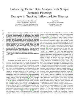 Enhancing Twitter Data Analysis with Simple Semantic Filtering: Example
  in Tracking Influenza-Like Illnesses
