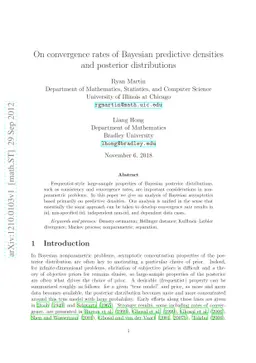 On convergence rates of Bayesian predictive densities and posterior
  distributions
