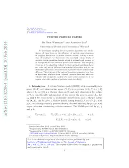 Twisted particle filters