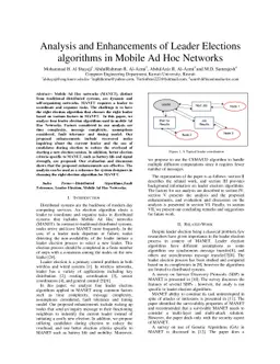 Analysis and Enhancements of Leader Elections algorithms in Mobile Ad
  Hoc Networks