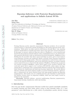 Bayesian Inference with Posterior Regularization and applications to
  Infinite Latent SVMs