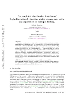 On empirical distribution function of high-dimensional Gaussian vector
  components with an application to multiple testing