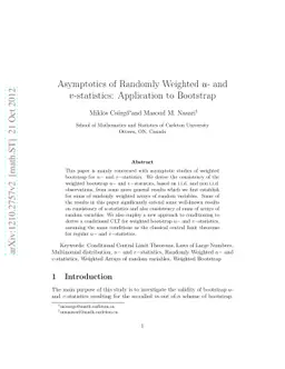 Asymptotics of Randomly Weighted u- and v-statistics: Application to
  Bootstrap