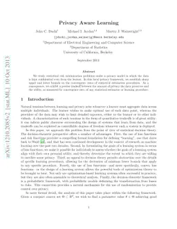 Privacy Aware Learning