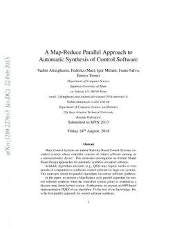 A Map-Reduce Parallel Approach to Automatic Synthesis of Control
  Software