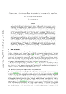 Stable and robust sampling strategies for compressive imaging