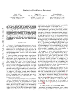 Coding for Fast Content Download