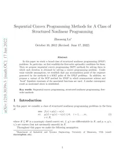 Sequential Convex Programming Methods for A Class of Structured
  Nonlinear Programming