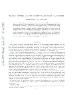 Markov Kernels and the Conditional Extreme Value Model