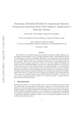 Optimizing Threshold - Schedules for Approximate Bayesian Computation
  Sequential Monte Carlo Samplers: Applications to Molecular Systems
