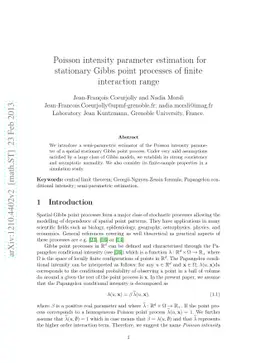 Poisson intensity parameter estimation for stationary Gibbs point
  processes of finite interaction range