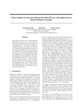 A Slice Sampler for Restricted Hierarchical Beta Process with
  Applications to Shared Subspace Learning