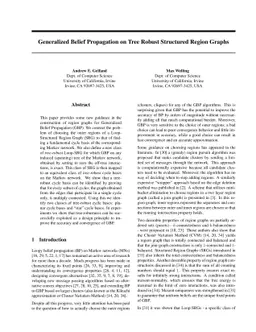 Generalized Belief Propagation on Tree Robust Structured Region Graphs