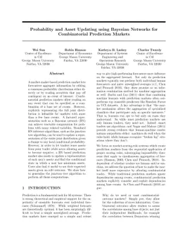 Probability and Asset Updating using Bayesian Networks for Combinatorial
  Prediction Markets