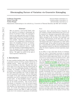Disentangling Factors of Variation via Generative Entangling