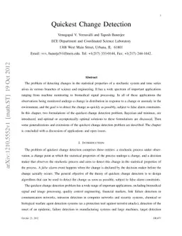 Quickest Change Detection