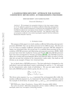 A Rademacher-Menchov approach for random coefficient bifurcating
  autoregressive processes