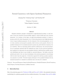 Partial Consistency with Sparse Incidental Parameters