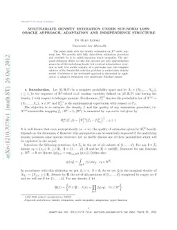Multivariate density estimation under sup-norm loss: oracle approach,
  adaptation and independent structure