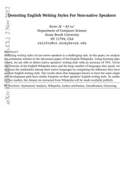 Detecting English Writing Styles For Non-native Speakers