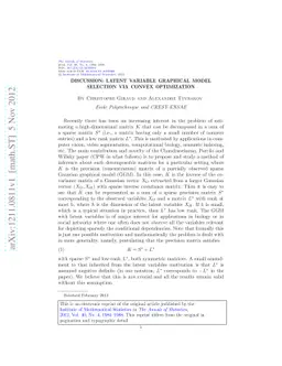 Discussion: Latent variable graphical model selection via convex
  optimization