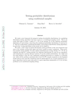 Testing probability distributions using conditional samples