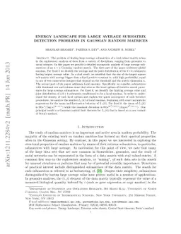 Energy Landscape for large average submatrix detection problems in
  Gaussian random matrices