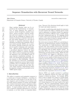 Sequence Transduction with Recurrent Neural Networks
