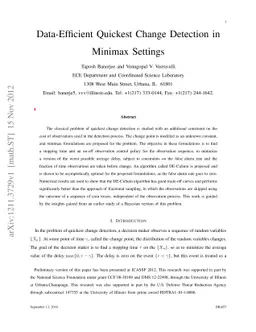 Data-Efficient Quickest Change Detection in Minimax Settings