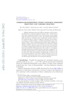 Coordinate-independent sparse sufficient dimension reduction and
  variable selection