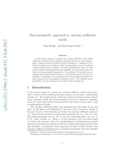 Non-asymptotic approach to varying coefficient model