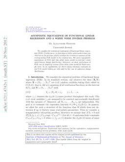 Asymptotic equivalence of functional linear regression and a white noise
  inverse problem