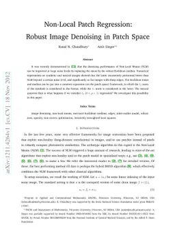 Non-Local Patch Regression: Robust Image Denoising in Patch Space