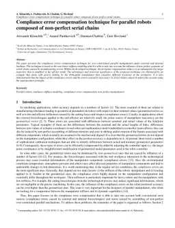 Compliance error compensation technique for parallel robots composed of
  non-perfect serial chains