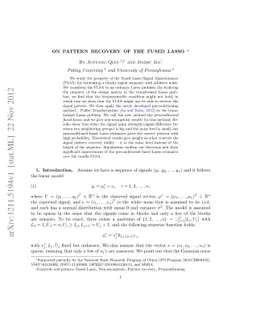 On pattern recovery of the fused Lasso